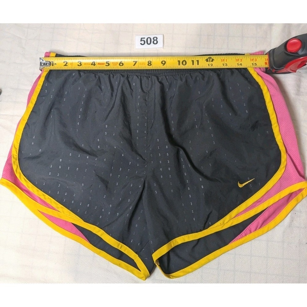 Nike Women's Athletic Shorts Black Pink Yellow Polyester Spandex Running Gym